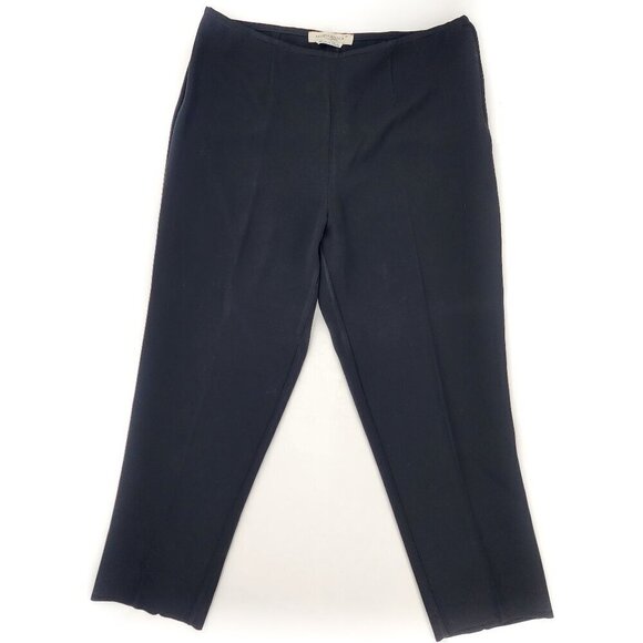 MARINA RINALDI Max Mara Black Crepe Dress Pants Side Zip - Picture 1 of 4